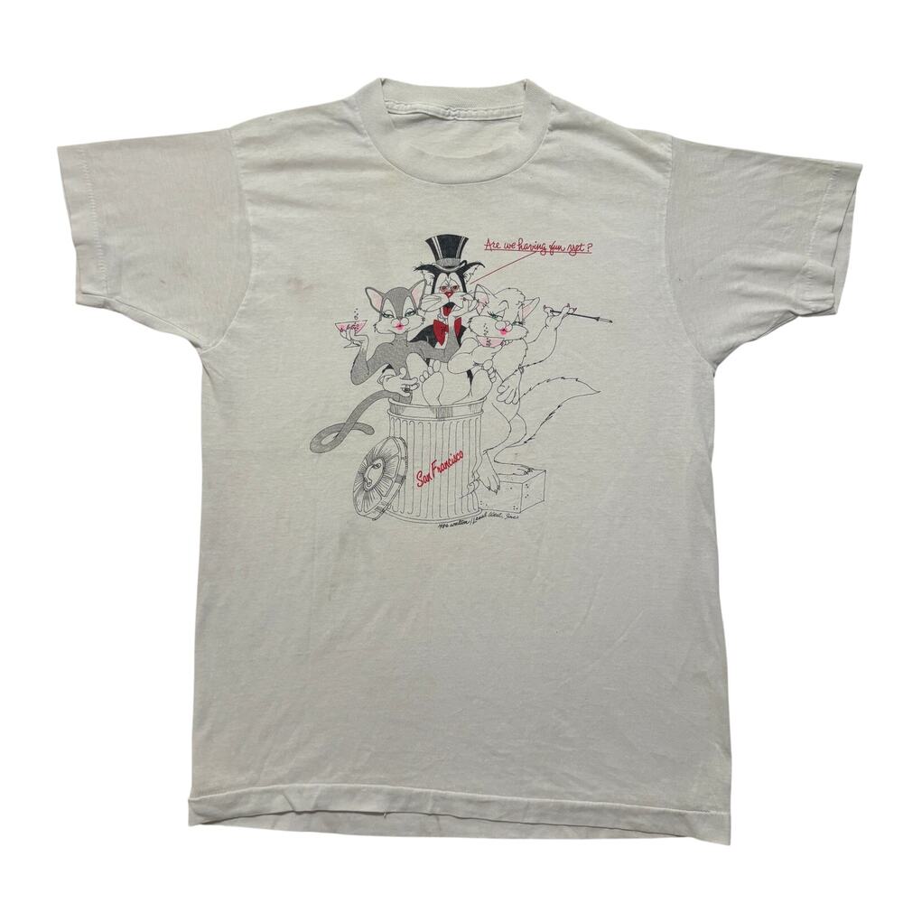 VTG 80’s San Francisco Souvenir Punk Club Paper Thin T-Shirt Men’s M White